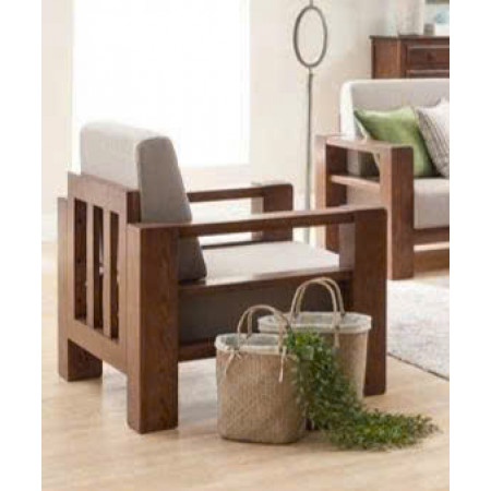 Dark Walnut Oil : Ghế Sofa Đơn Gỗ Sồi Kèm Nệm